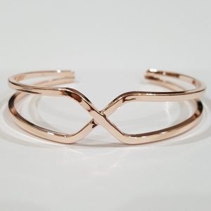 Rose Gold Crossover Cuff Bracelet